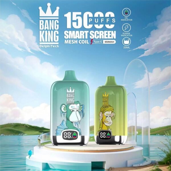 Bang King 智慧螢幕 15,000 口拋棄式電子煙